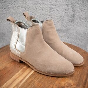 Toms Boots Womens 6 Ella Ankle Chelsea Casual 10010899 Gray Leather Pull On‎